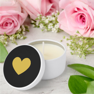 M Gold Heart Mini Candle Favor for Special Events Favors