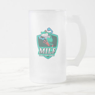 M.I.L.F. - Man, I Love Frogs Frosted Glass Beer Mug