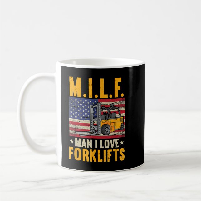 M.I.LF Man I Love Forklifts  Coffee Mug (Left)