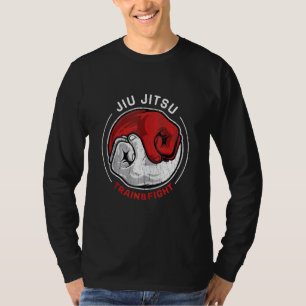 M Ial Jiu Jitsu Retro Train Fight Yin Yang Fist T-Shirt