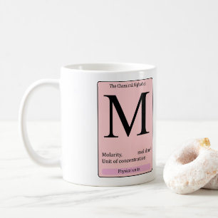 M initial chemical alphabet mug