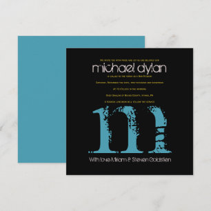 M Initial Collection Bat Bar Mitzvah Invitation