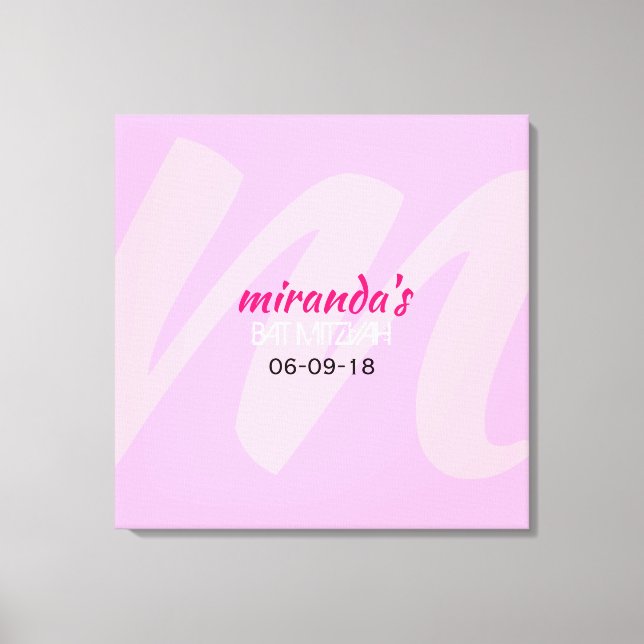 M INITIAL COLLECTION Bat Mitzvah Sign-In Board Canvas Print (Front)