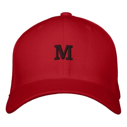 M Initial Monogram Letter Character Mens Wool_Hat Embroidered Baseball Cap
