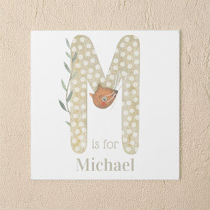 M is for Custom Name Animal Letter Art