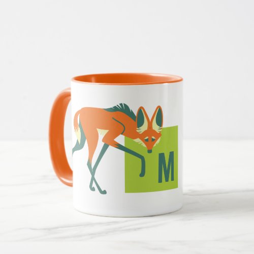 M is for Maned Wolf tangerine Mug