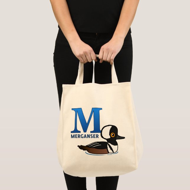 M is for Merganser Tote Bag (Front (Product))