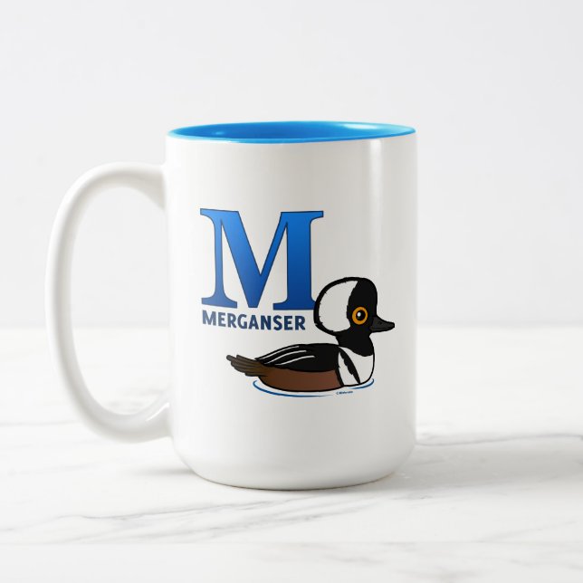 M is for Merganser Two-Tone Coffee Mug (Left)