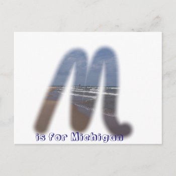 M Is For Michigan Postcard by kathleenlil at Zazzle