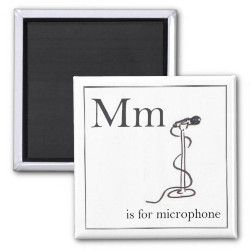 M is for microphone 51 Cm Square Magnet