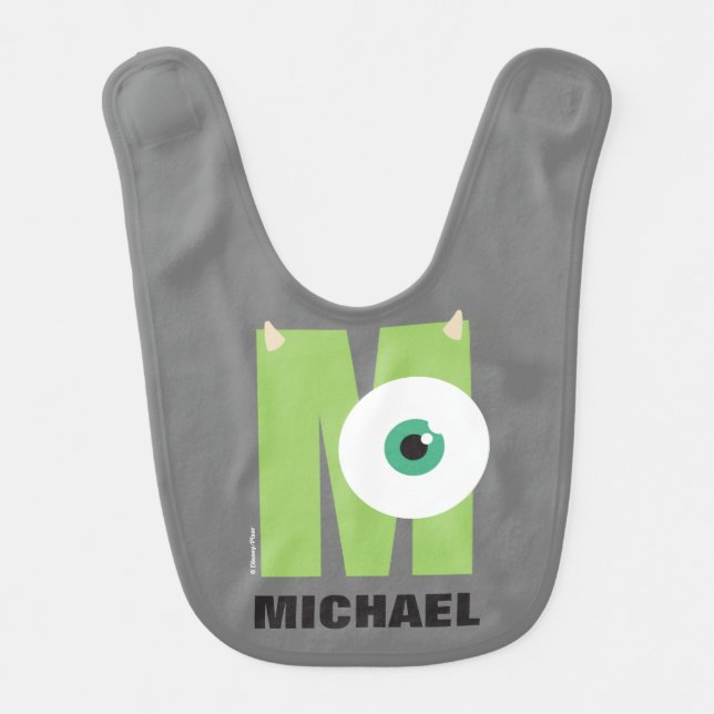 M is for Mike | Add Your Name Baby Bib (Front)