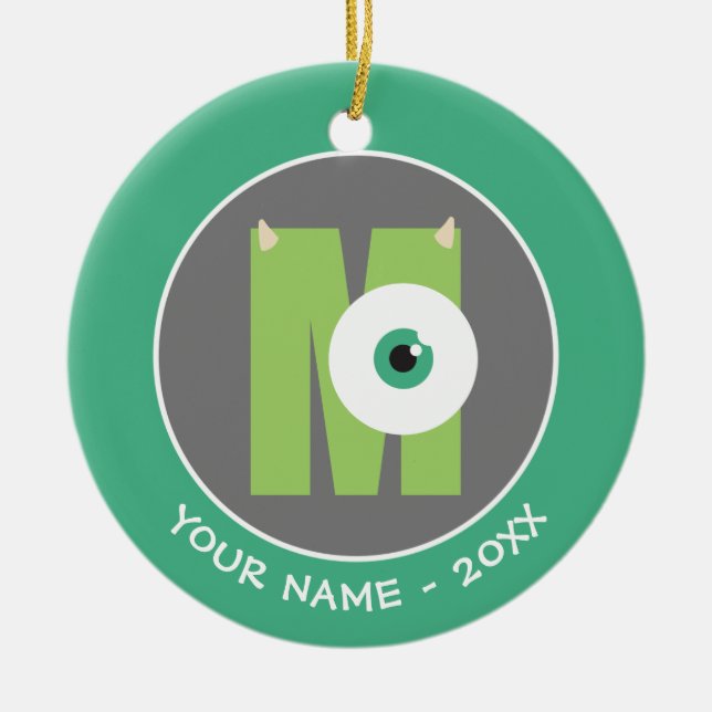 M is for Mike | Add Your Name Ceramic Ornament (Front)