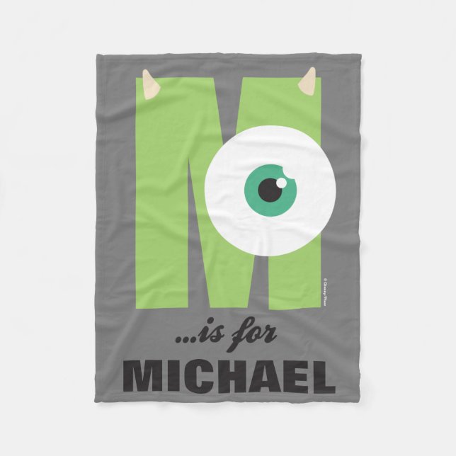 M is for Mike | Add Your Name Fleece Blanket (Front)