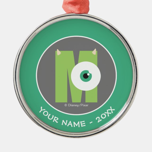 M is for Mike | Add Your Name Metal Ornament (Front)