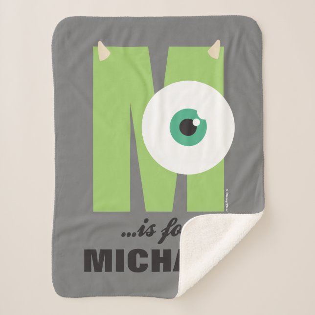 M is for Mike | Add Your Name Sherpa Blanket (Front)