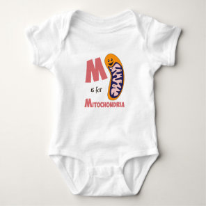 M is for Mitochondria Cute Biology Design Baby Bodysuit