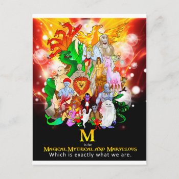 M Is For Mythical Post Card by Digital_Attic_95 at Zazzle