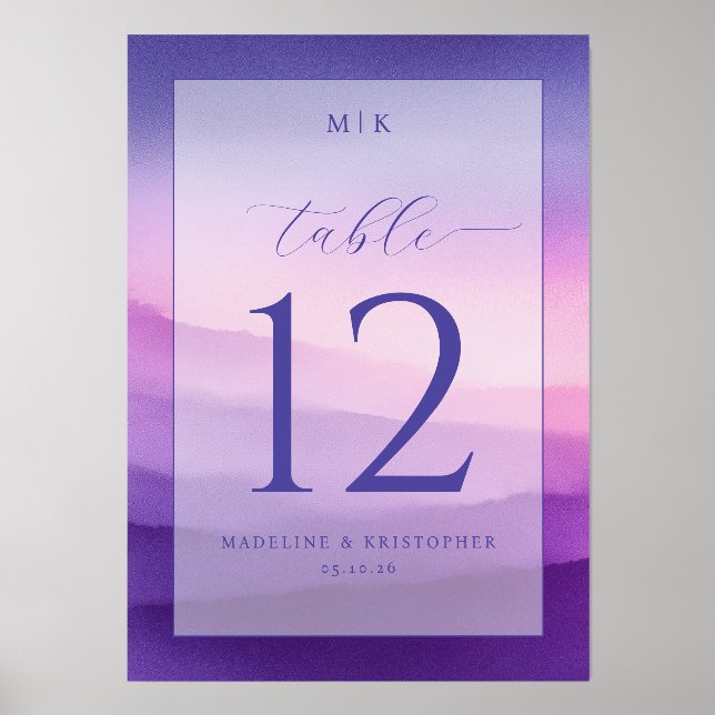 M K Romantic Gradient Serif Holder (Front)