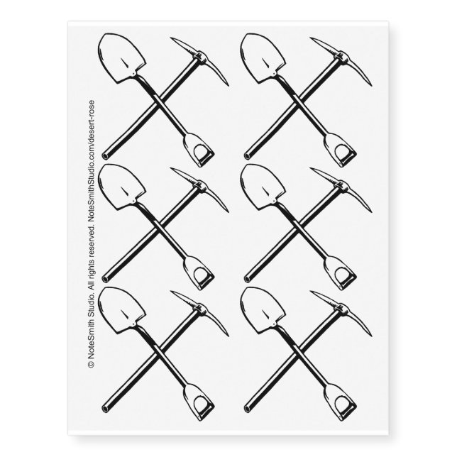M.L.I. Pick and Shovel Temporary Tattoos (Front)