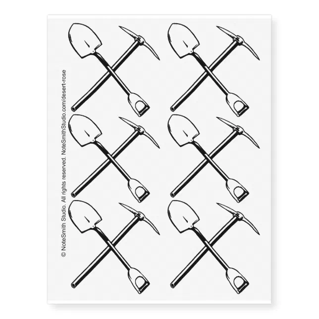 M.L.I. Pick and Shovel Temporary Tattoos Zazzle