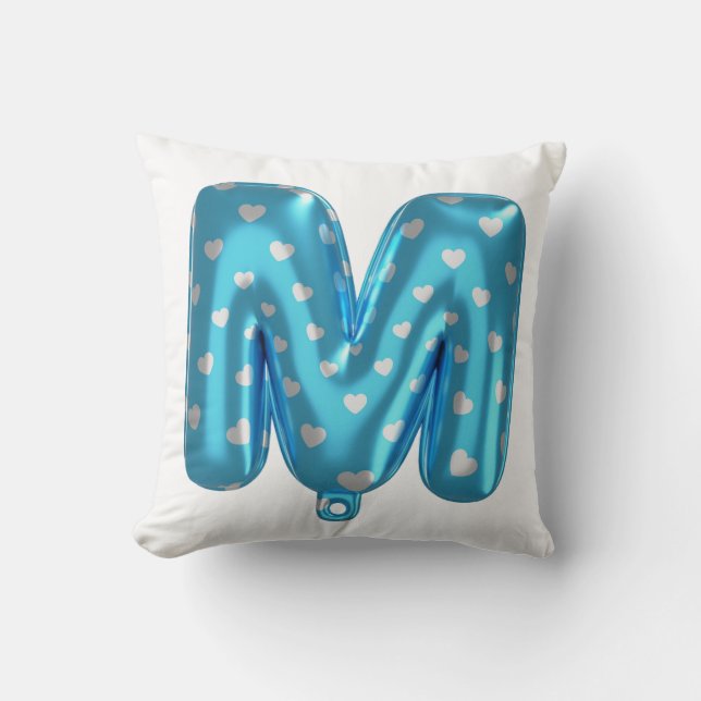 M Latter Colorful Print customize Throw Pillows  (Front)