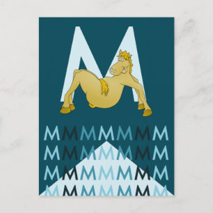 M Letter  Dark blue card Flexible pony bunting.