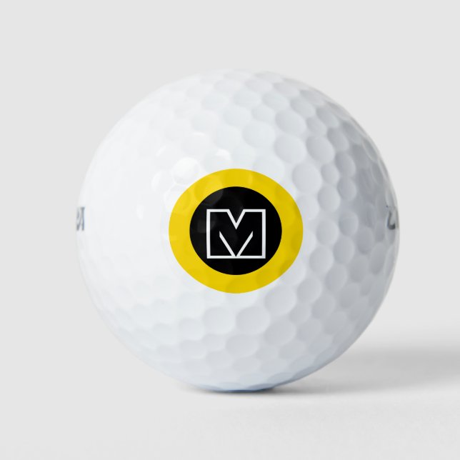 M letter, initial of the golf-player, cool golf balls (Front)