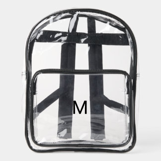 M letter transparent backbag clear backpack 