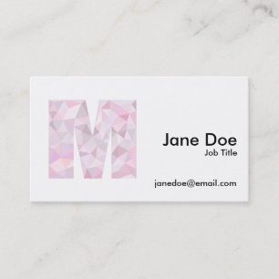 M - Low Poly Triangles - Neutral Pink Purple Gray Business Card