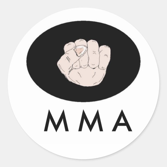M M A Design Classic Round Sticker (Front)