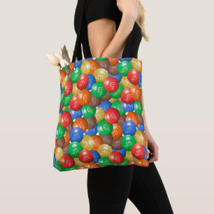 M&M Candy Tote Bag Colorful Trick-or-Treat Bag