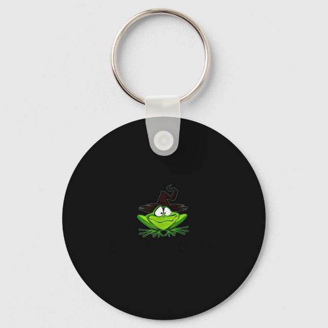 M Machusetts Whimsy Frog Witches Hat Halloween Wit Keychain (Front)