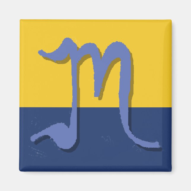 M (Medium Blue) Monogram Magnet (Front)
