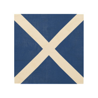 M Mike Nautical Alphabet Signal Flag Wood Wall Decor