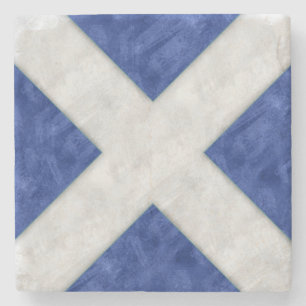 M Mike Watercolor Nautical Signal Maritime Flag Stone Coaster