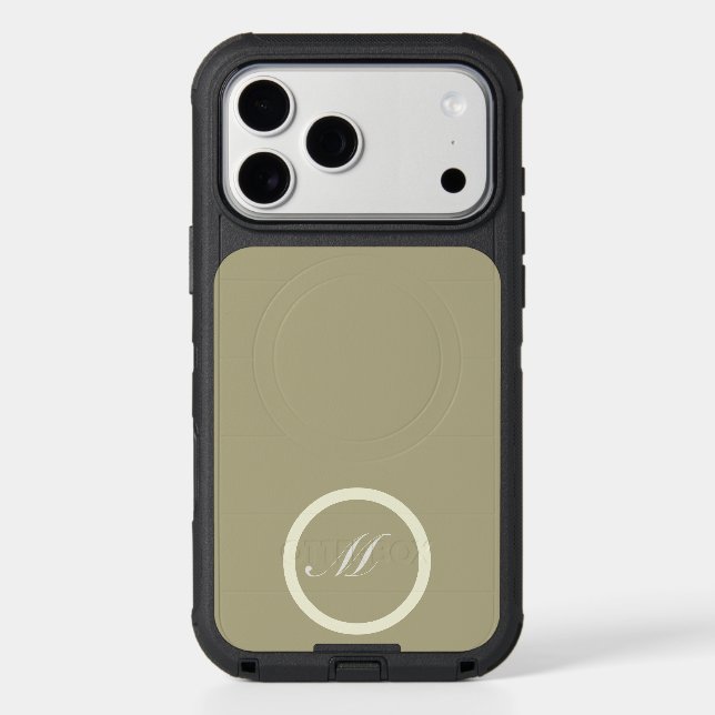 M | Mindful Muse — Sage Green & White Script  Otterbox iPhone Case (Back)