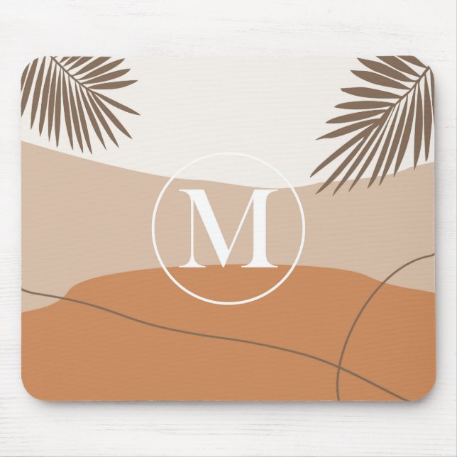 M - Mnitial Monogram Metter M Abstract Design Mouse Pad (Front)