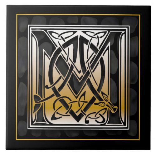 M Monogram Celtic Black Stone Ceramic Tiles