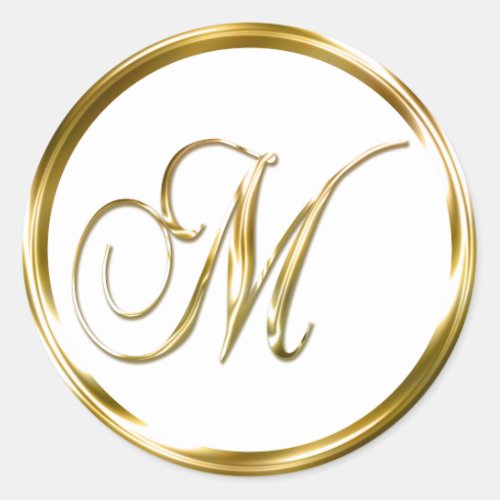 M Monogram Faux Gold Envelope Or Favor Seal