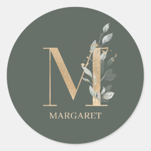 Monogram Floral Cursive Letter M Sticker for Sale by sporadicdoodlin