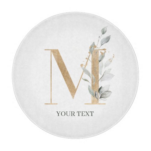 M Monogram Floral Personalized Cutting Board