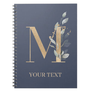 M Monogram Floral Personalized Notebook