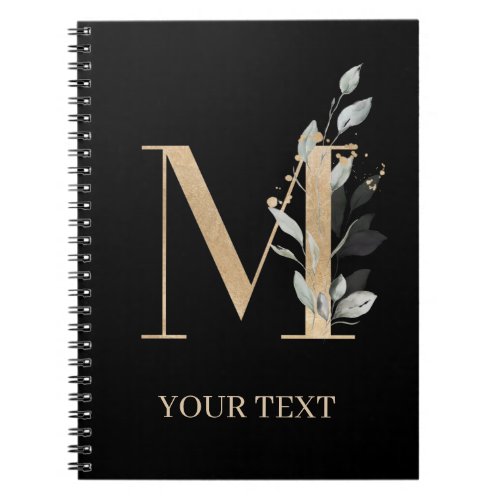 M Monogram Floral Personalized Notebook