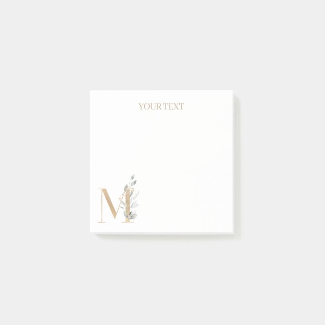 M Monogram Floral Personalized Notes (Front)