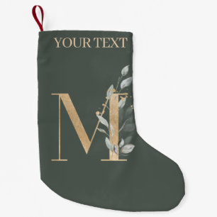 M Monogram Floral Personalized Small Christmas Stocking