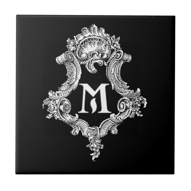 M Monogram Initial Ceramic Tile (Front)