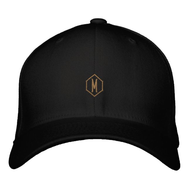 M Monogram Initial Combines Classic Flexfit Wool Embroidered Baseball Cap (Front)