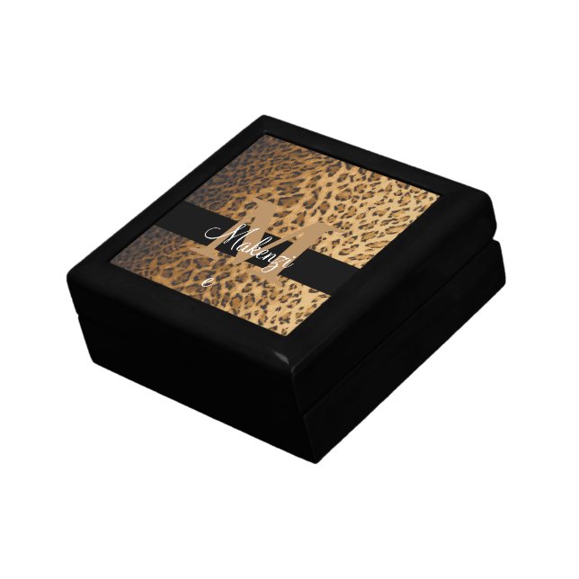 M Monogram Initial Leopard Print Gift Box (Side)