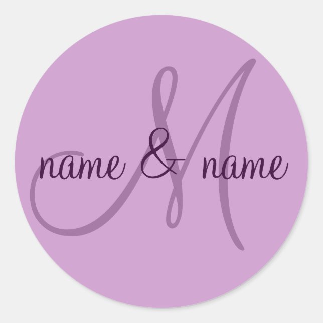 M monogram label - personalize  first names (Front)