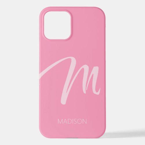 M Monogram Personalized Pink iPhone Case